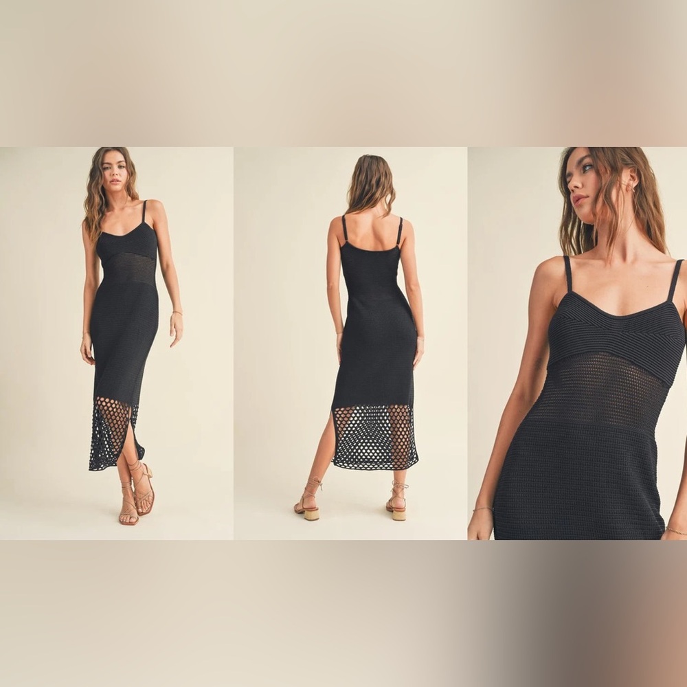 House of Harlow 1960 crochet black dress